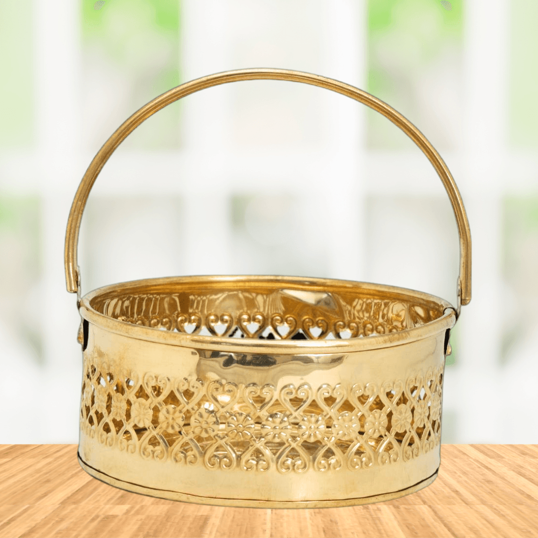 Gleaming Elegance: The Radiant Charm of Our Pure Brass Flower Basket - Togson’s