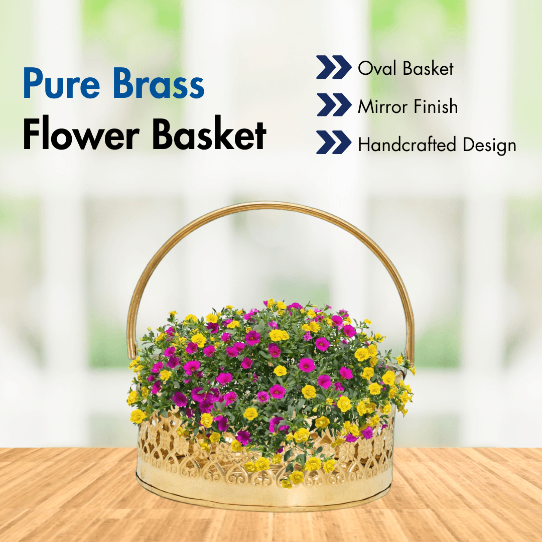 Gleaming Elegance: The Radiant Charm of Our Pure Brass Flower Basket - Togson’s